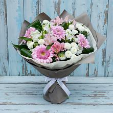 Букет цветов из:  Герберы, Альстромерии и Хризантемы в Кременках