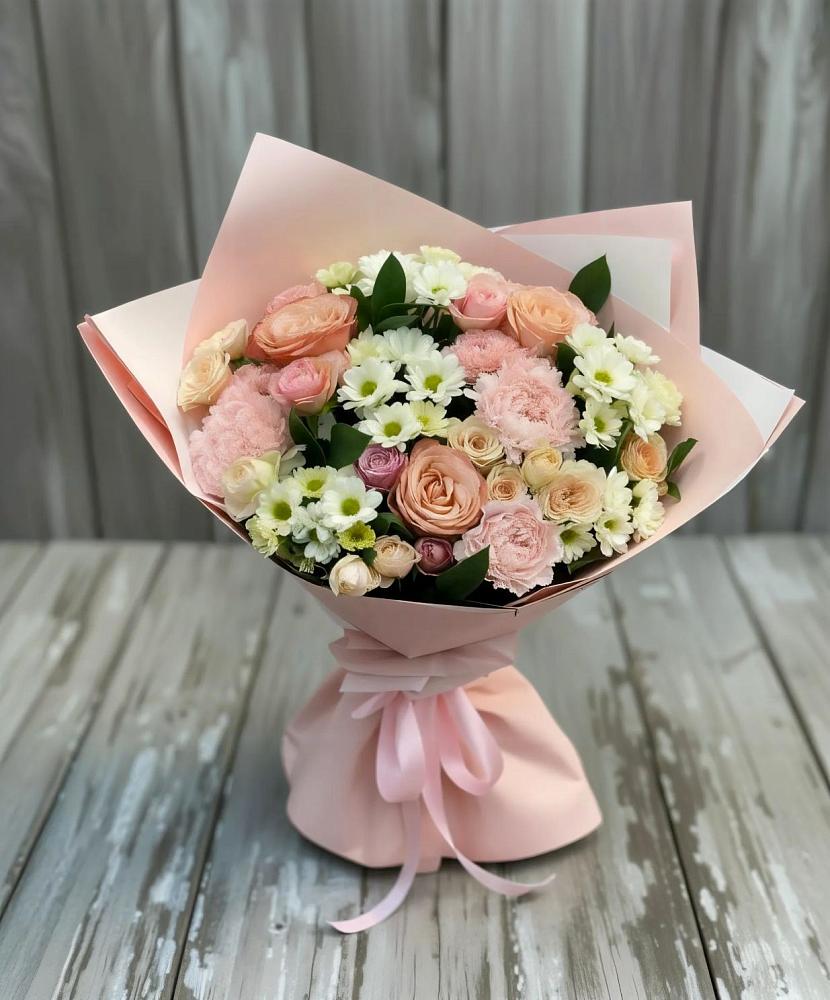 Букет цветов из: Гвоздики, Розы и Хризантемы в Кременках