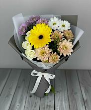 Букет цветов из:  Розы, Герберы и Хризантемы #REPLACE_PRED# Кременках