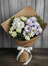 Букет цветов из:  Хризантемы и Розы в Кременках
