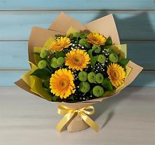 Букет цветов из:  Герберы и Хризантемы в Кременках