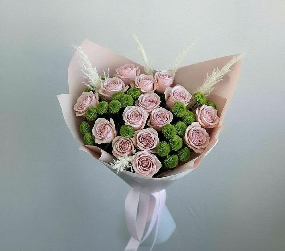 Букет цветов из: Розы и Хризантемы в Кременках