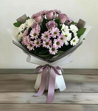 Букет цветов из:  Хризантемы и Розы в Кременках