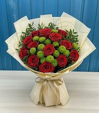 Букет цветов из:  Розы и Хризантемы #REPLACE_PRED# Кременках