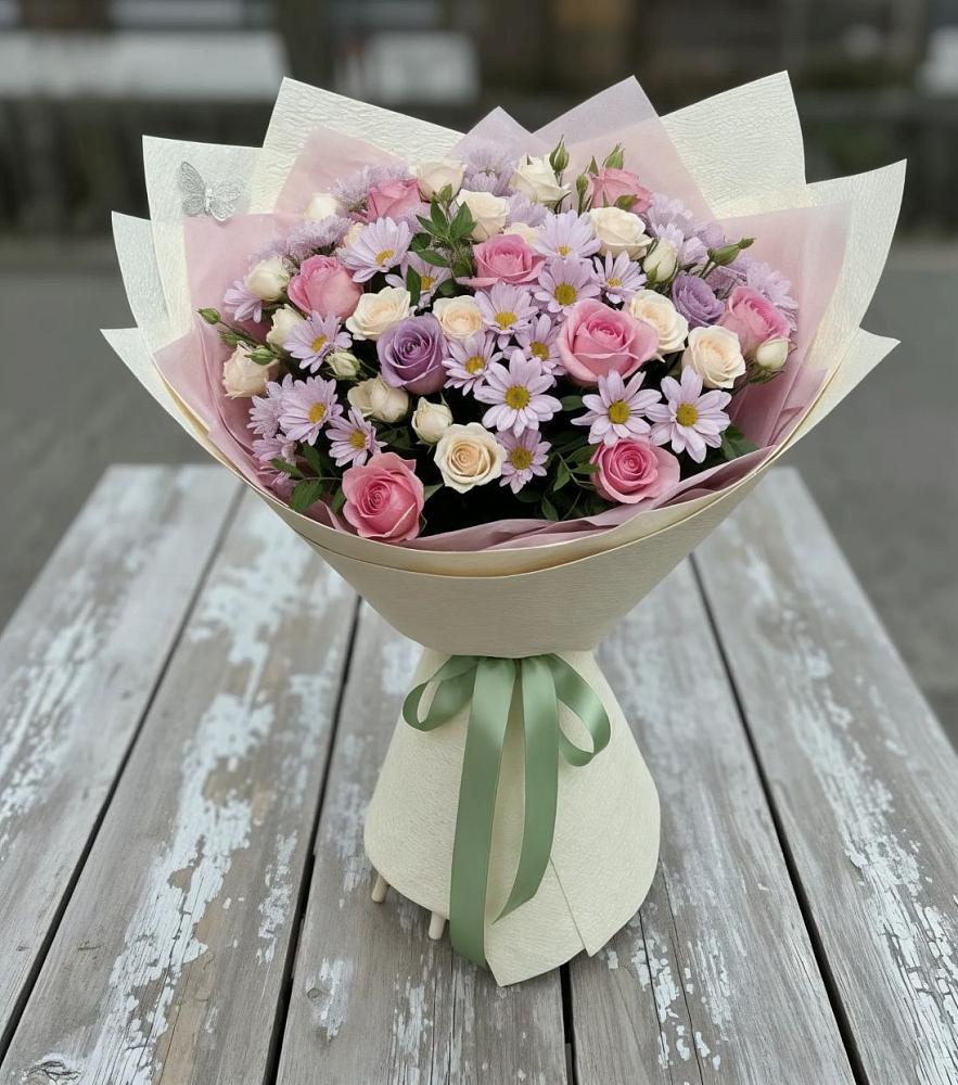 Букет цветов из: Розы и Хризантемы в Кременках